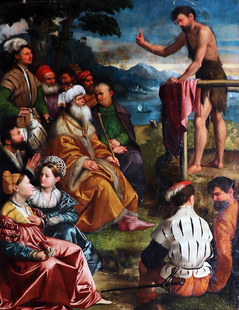 Callisto Piazza e fratelli (Lodi, 1500 – 1561)  - Predica di  Giovanni Battista (1530-1532) olio su Tavola - Tempio civico dell'Incoronata - Lodi