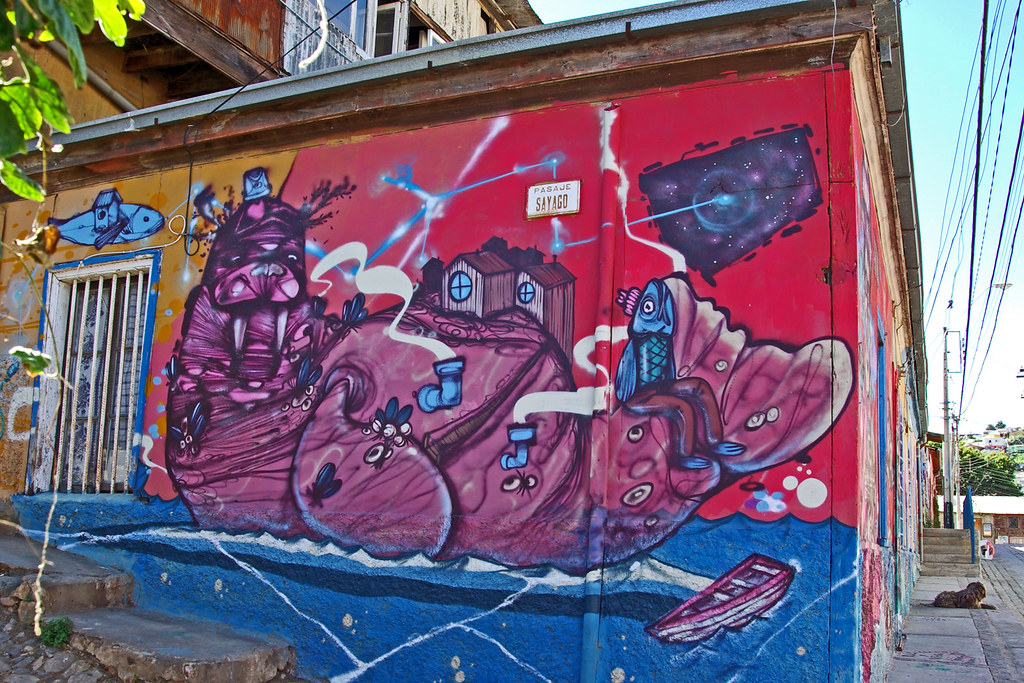 Mural in Valparaiso. Chile.