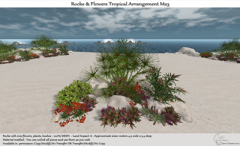 .:Tm:.Creation Rocks & Flowers Tropical Arrangement M23