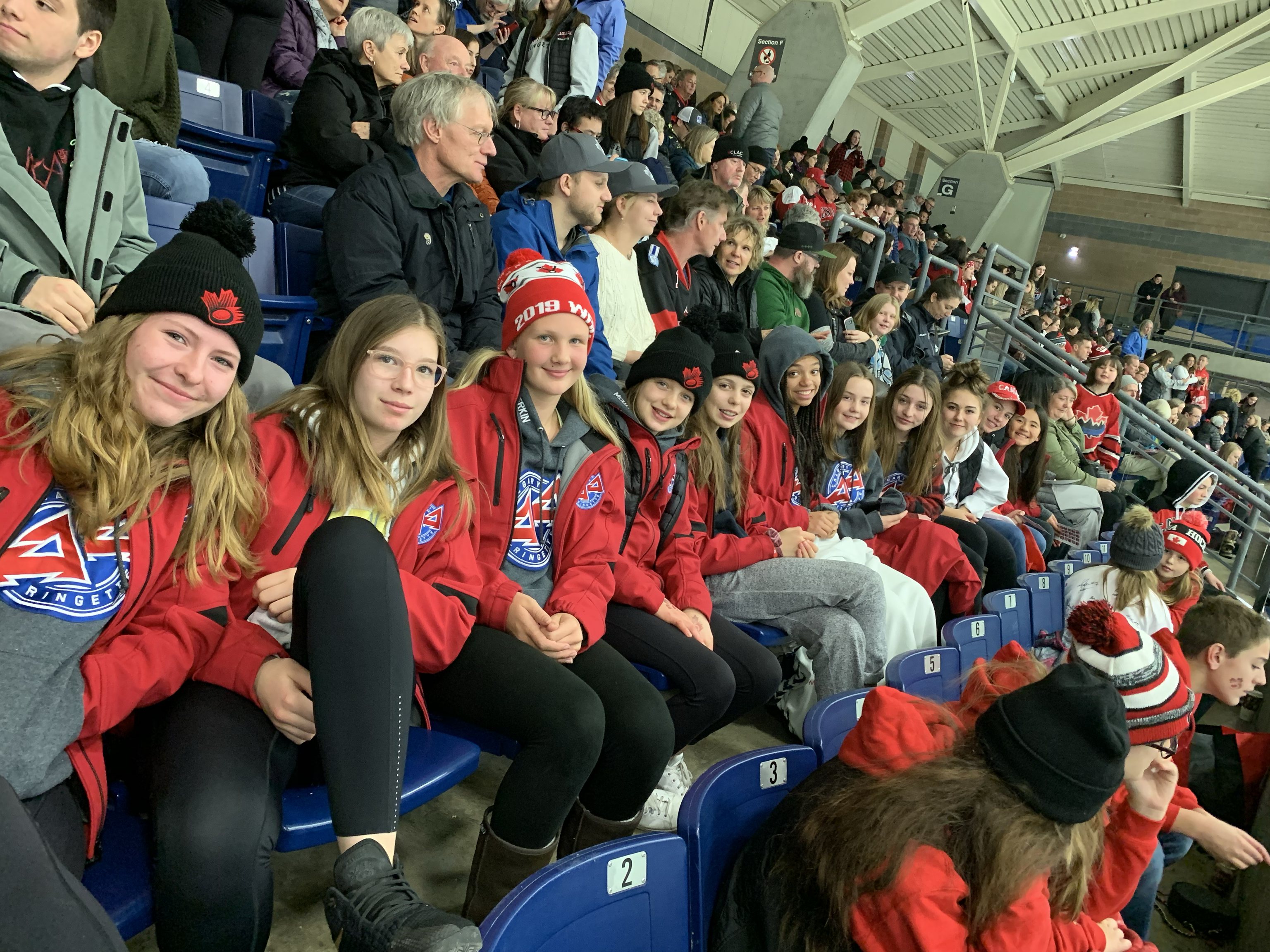 Nov 28 2019 - World Ringette Championships - U14AA White Cheering for Team Canada