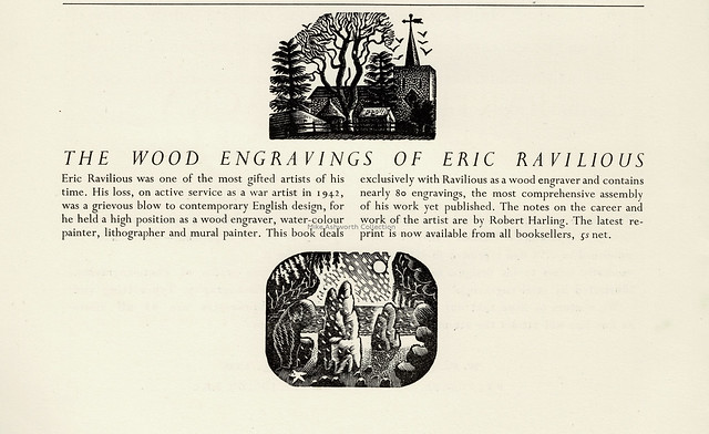 The Wood Engravings of Eric Ravilious : publishers advert in Alphabet & Image 8, 1948