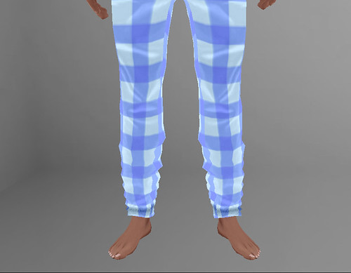 Blue Square Pajama Pants (M)