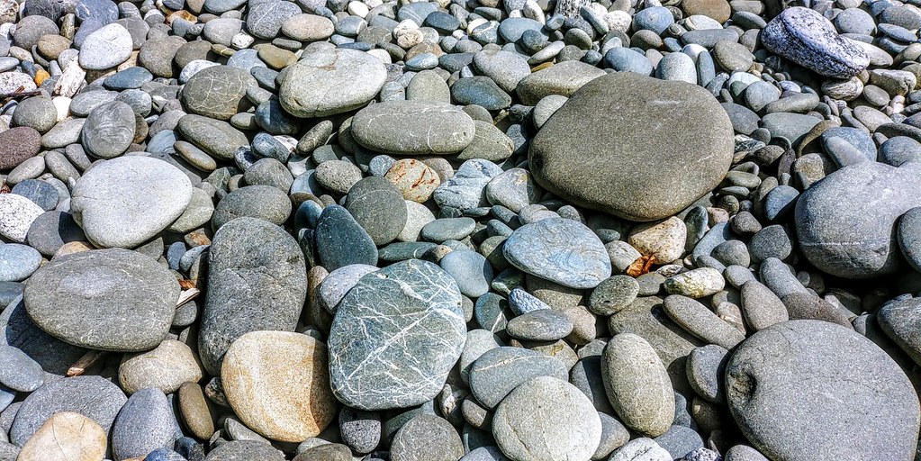 New Zealand stony beach
