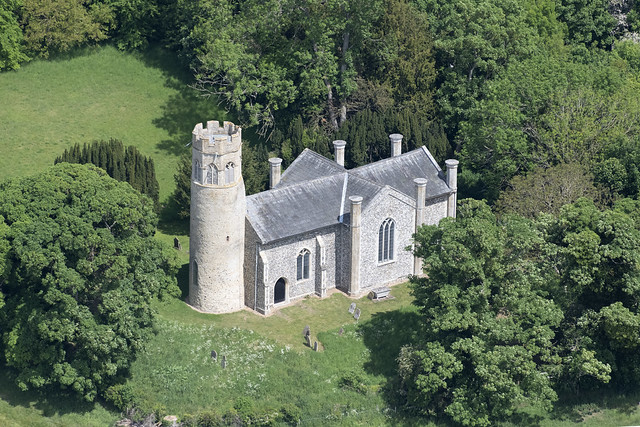 Bylaugh aerial image - St Mary church