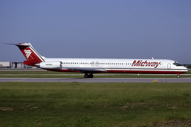 N905ML - McDonnell Douglas MD-83 - Midway - KMCO - July 1991