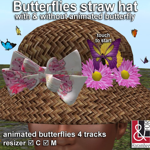 Butterflies straw hat