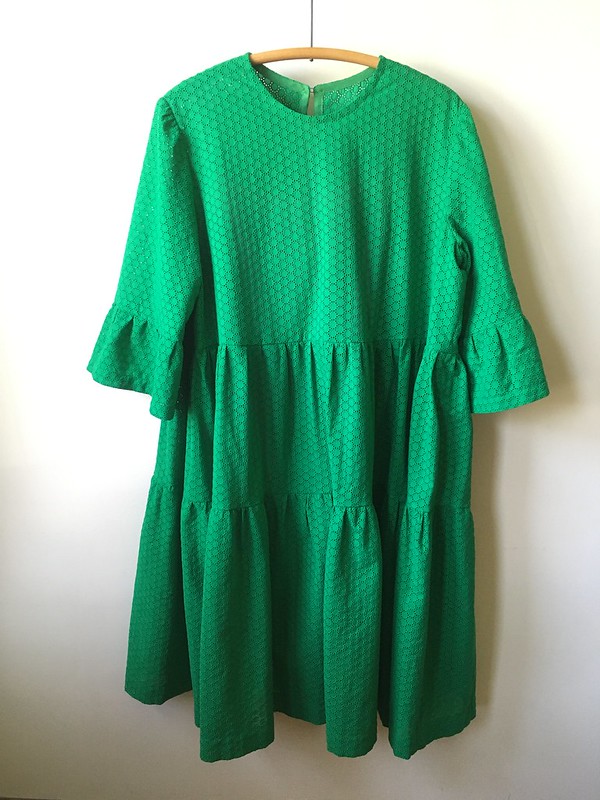 Fun in Green:  A McCall's 7948 Dress in Green Cotton Eyelet
