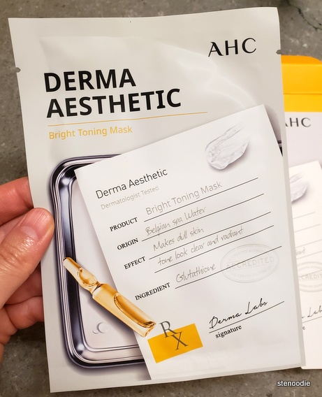 AHC Derma Aesthetic Bright Toning Mask pouch 