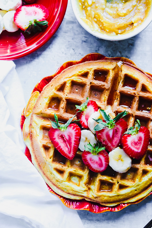 Buttermilk Waffles with Browned Honey Butter