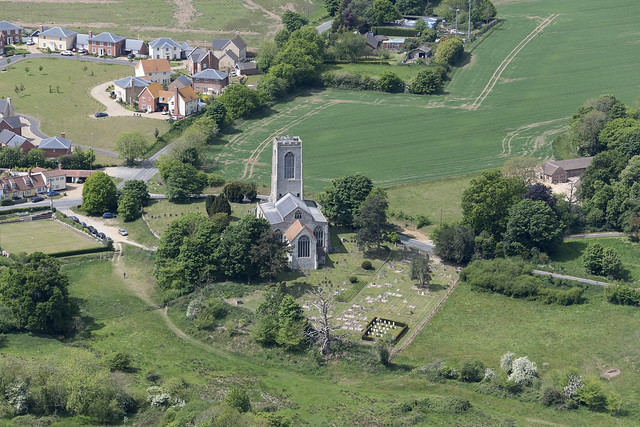 Swanton Morley aerial image - All Saints Church