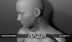 RAWR!  Heart Hoop Earrings