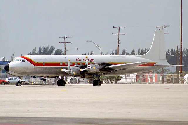 N3775U Beamy Air Supply Company Douglas DC-7C at Miami on 28 March 1992