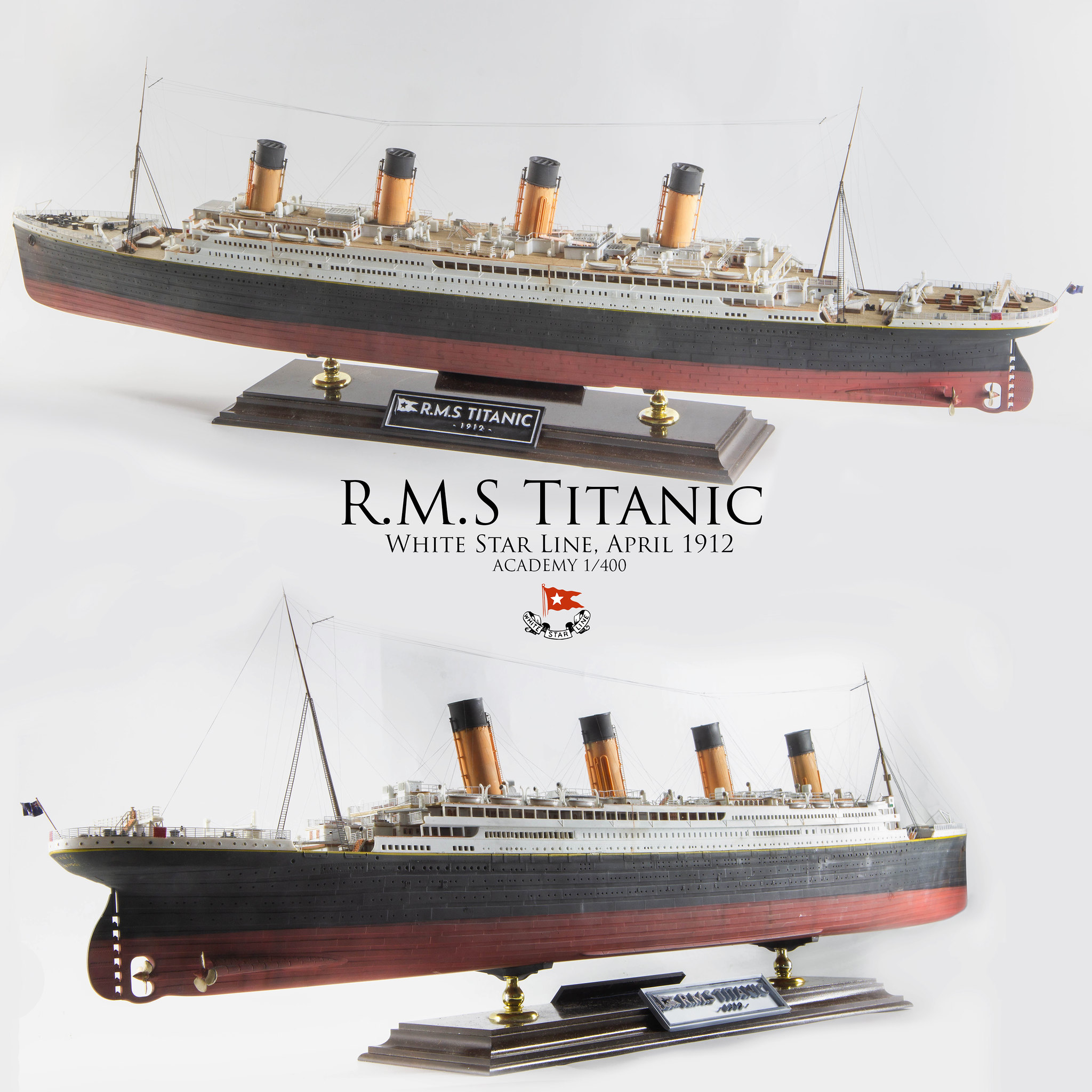ACADEMY #14215 1/400 The White Star Liner TITANIC Multi Color Parts 