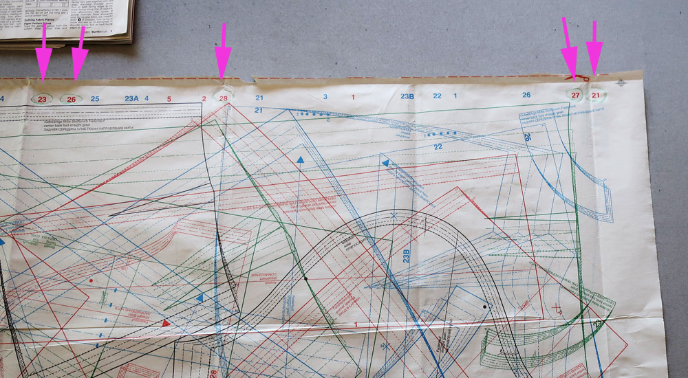 Burda Page circle pattern numbers