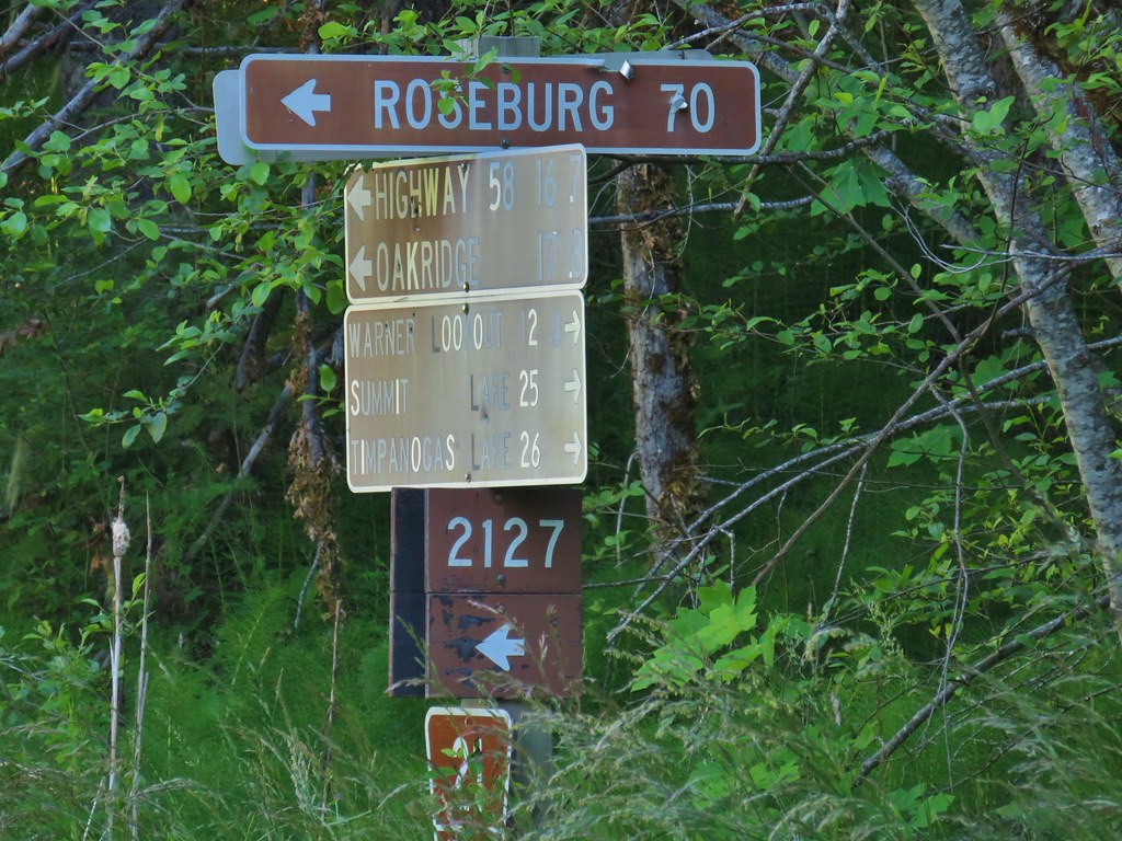 Road signs along FR 21