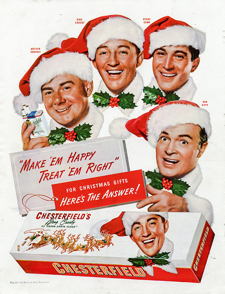 Chesterfield featuring Arthur Godfrey, Bing Crosby, Perry Como, and Bob Hope - 1950