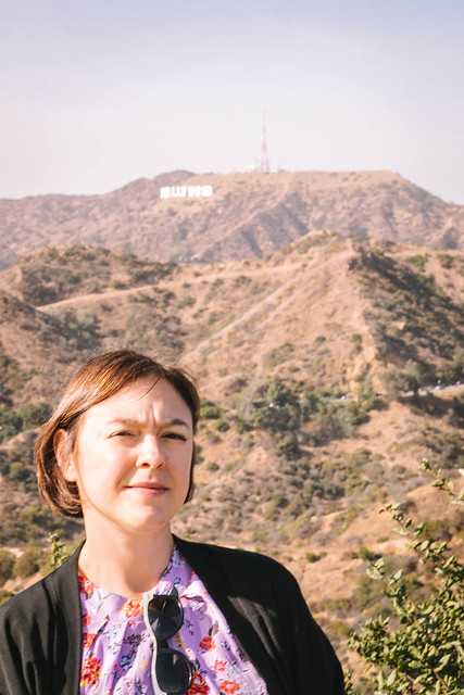 Emma and the Hollywood sign, Los Angeles California_DSF1421