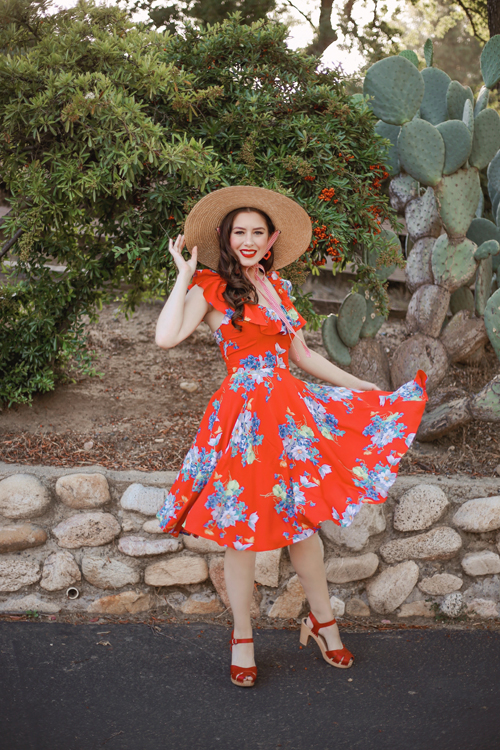 Trashy Diva Butterflies and Begonias Hollywod Circle Dress