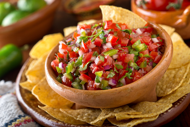 A bowl of salsa