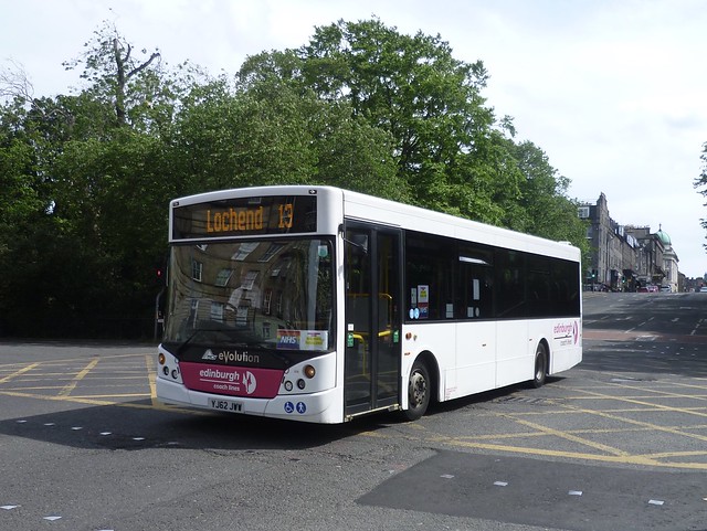 Edinburgh Coach Lines YJ62 JWW at Dundas Street, Edinburgh.