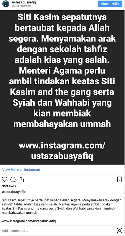 Siti Kasim Samakan Arak &Amp; Tahfiz, Abu Syafiq Ajak Berdebat
