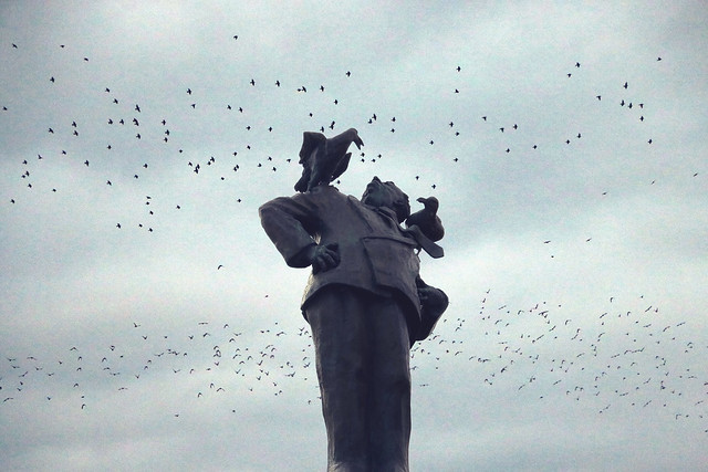 Statue d'Alfred Hitchcock à Dinard
