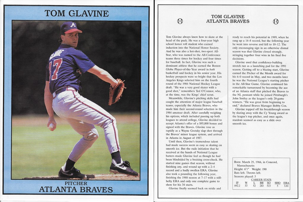 1992 East End Publishing Baseball Superstars Album - Glavine, Tom
