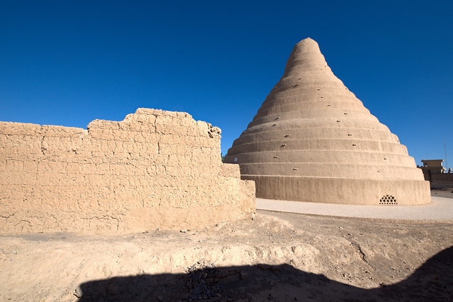 Conical adobe pyramid in Abarkuh, Iran