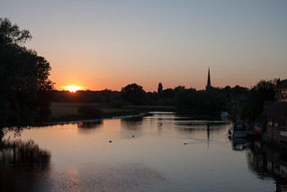 UK, Cambridgeshire - Sunset from St Ives Old Bridge