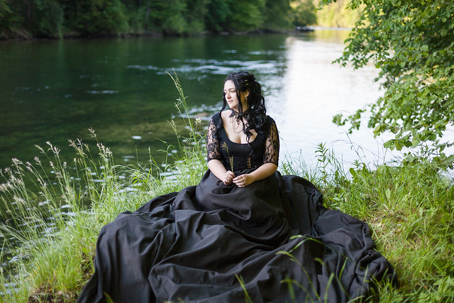 dark lady at the river