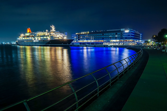 Shinko Pier Night View from Shinko Park, Yokohama : 新港パークより新港ふ頭の夜景を展望