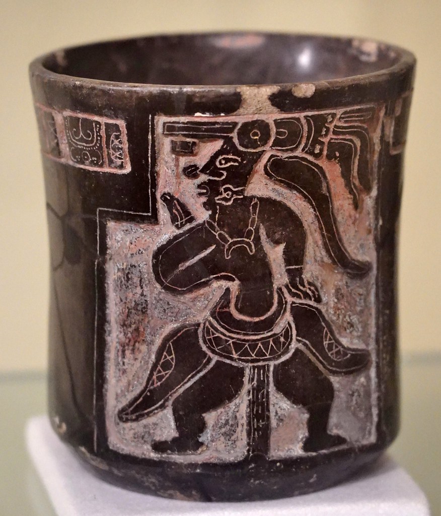 Copán: ceramic vessel showing ball player