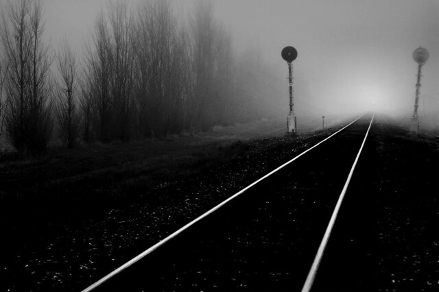 Waiting for a Train in the Fog of Winter near Zamora...Nu Vue