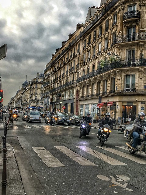 Paris France --- Street Scene - Motorcycles  - Walking Tour