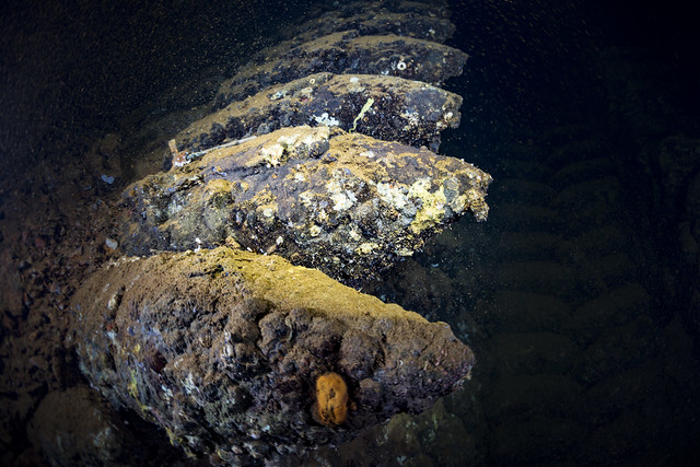 Sea wreck of Umbria from second world war