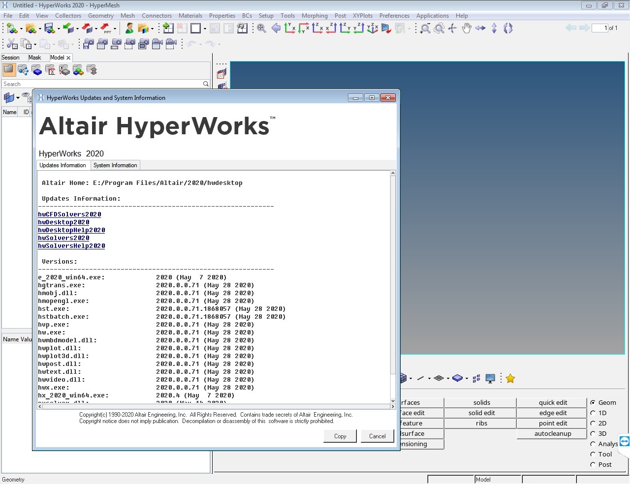Working with Altair HWDesktop + Solvers 2020.0 full license