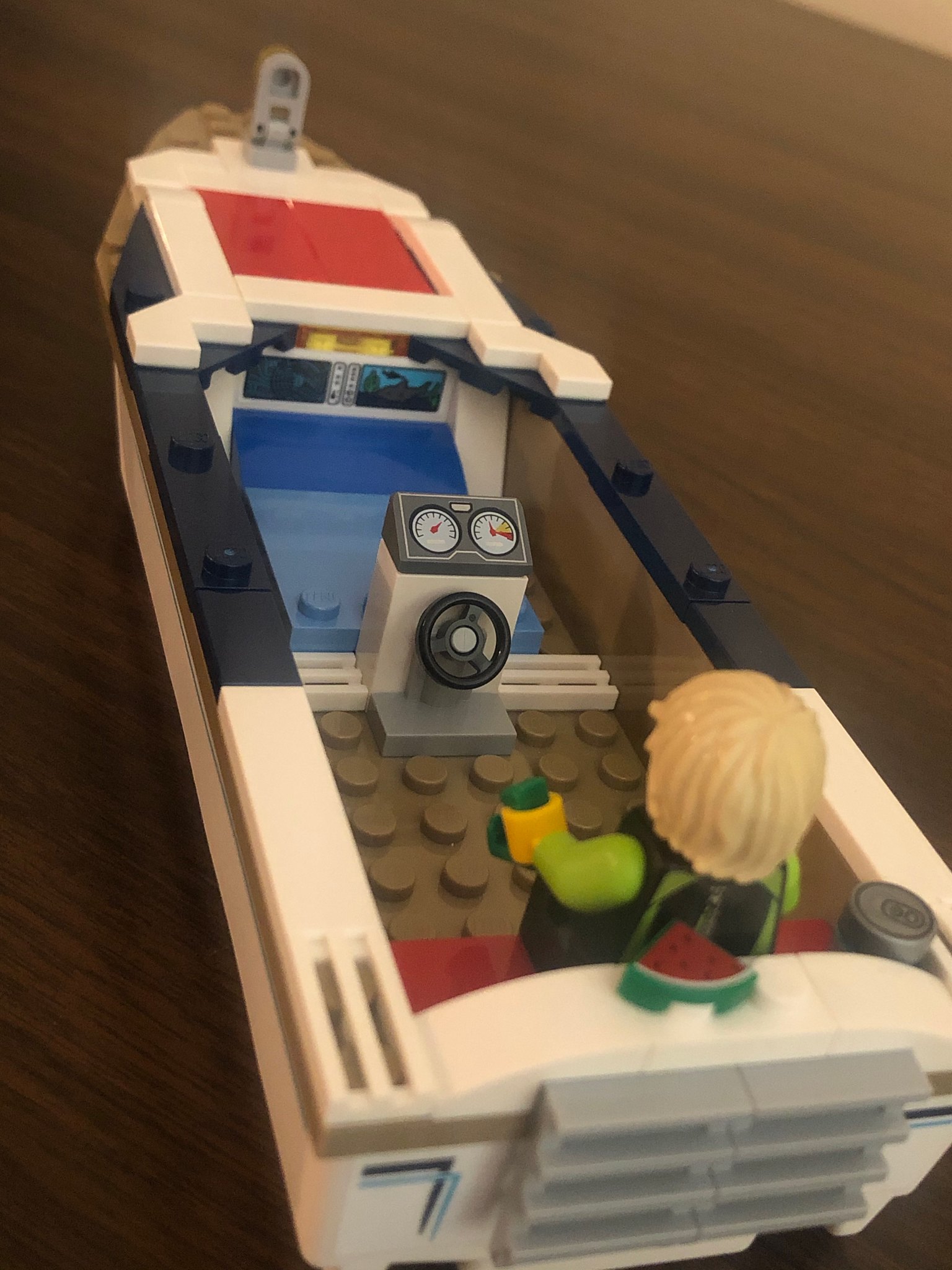 Yacht with top off