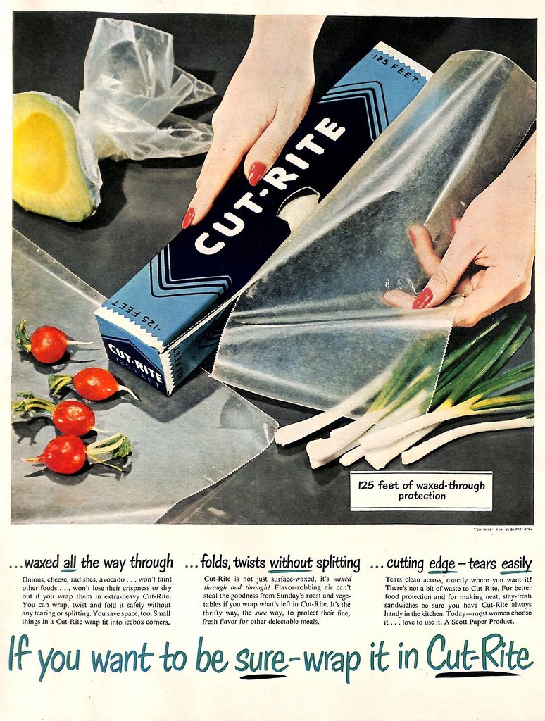 Vintage Scott Cut Rite Wax Paper Kitchen Advertising