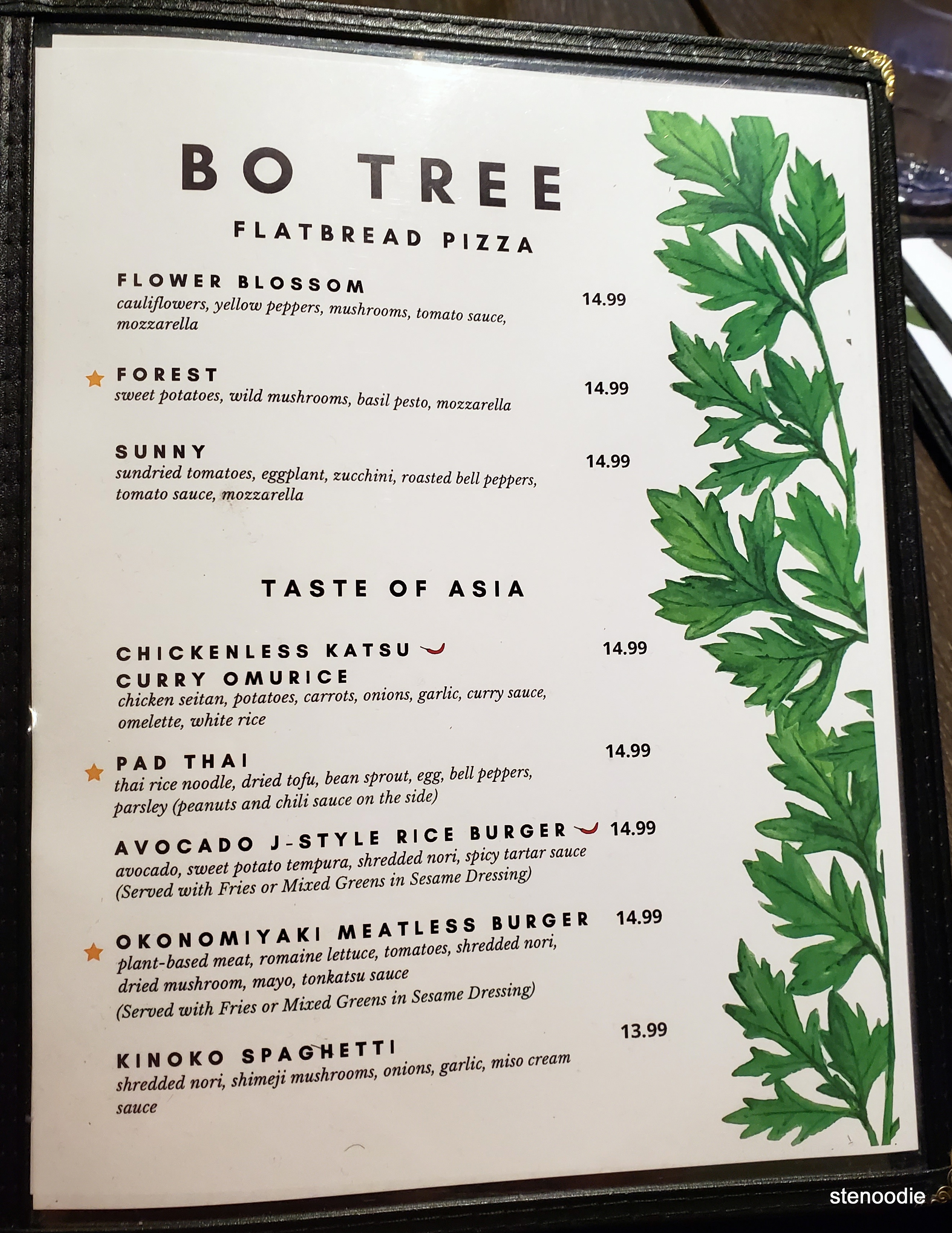 Bo Tree Plant-Based Cuisine menu and prices