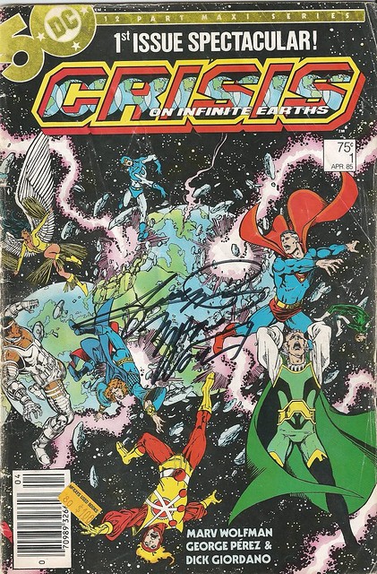 Crisis on Infinite Earths 1 Signed Marv Wolfman and George Perez