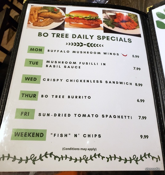 Bo Tree Plant-Based Cuisine menu and prices