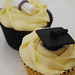Graduation cupcakes with cap and scroll toppers