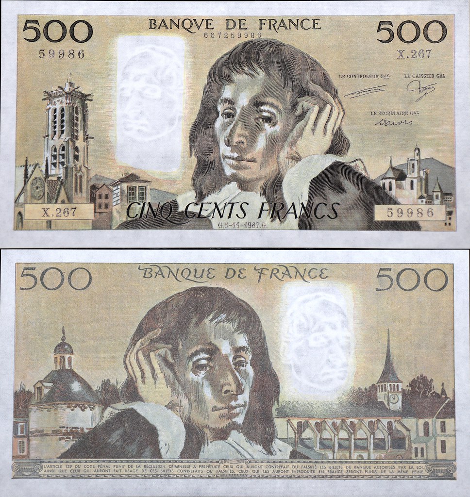 Banque de France - 500 Francs Pascal 1987