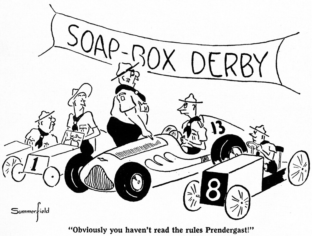 Meccano Magazine Cartoon 1955 Soap-box Derby | David Busfield | Flickr