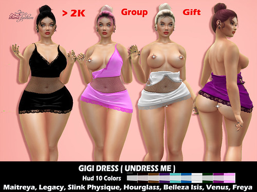 > 2K Group Gift ! Undress me scripted GIGI Dress ( w/ Hud)