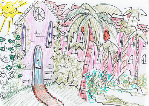 An illustration for Pinkie and Pensey and the Flying Zombie Pig, written by Blythefield Primary School, P4