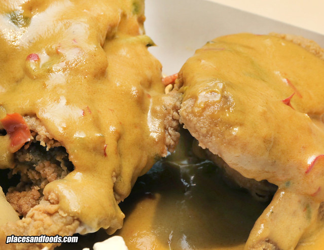 marrybrown salted egg fried chicken close up
