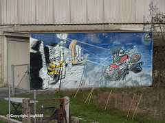 Graffiti Garage Mural, Liesberg, Canton of Basel-Landschaft, Switzerland