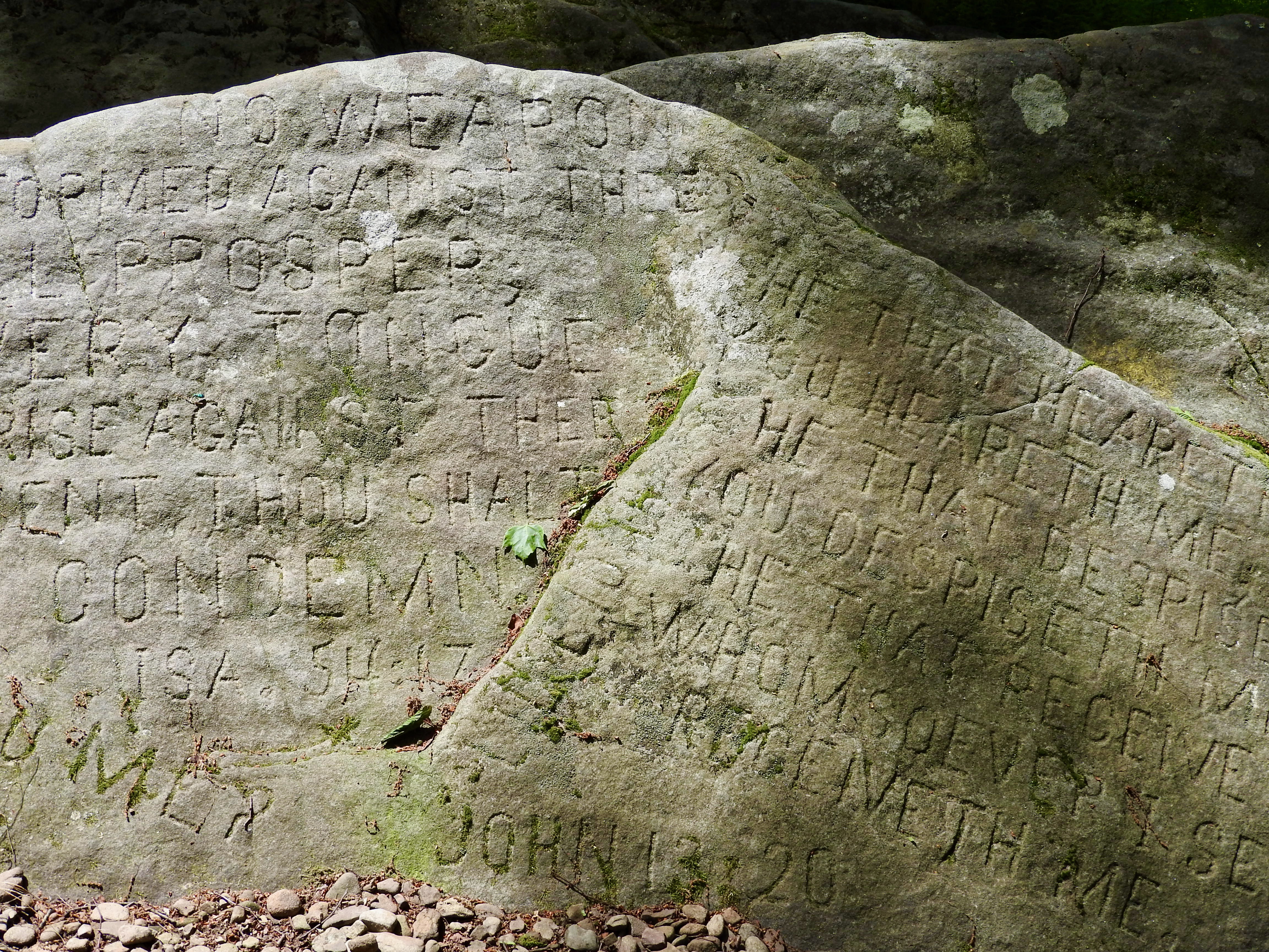 Scripture Rocks Heritage Park in Brookville, Pennsylvania