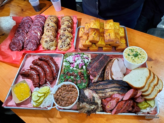 Adamson Barbecue meat and desserts